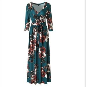 3/4 sleeve maxi dress